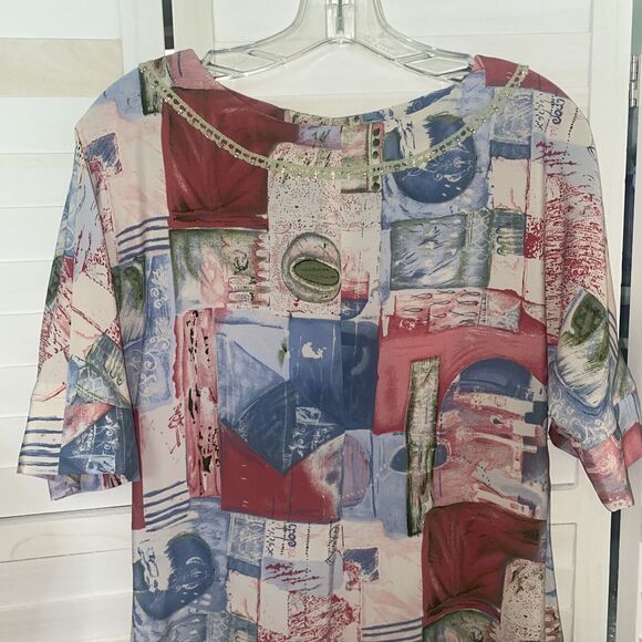 Vintage 60s Handmade Pink Pattern Mod GoGo Mini Dress Medium - Picture 2 of 7